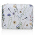 Medium zipper pouch in dragonflies and bees in wildflowers on white background