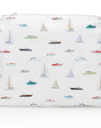 nautical boats fabric on medium zipper pack