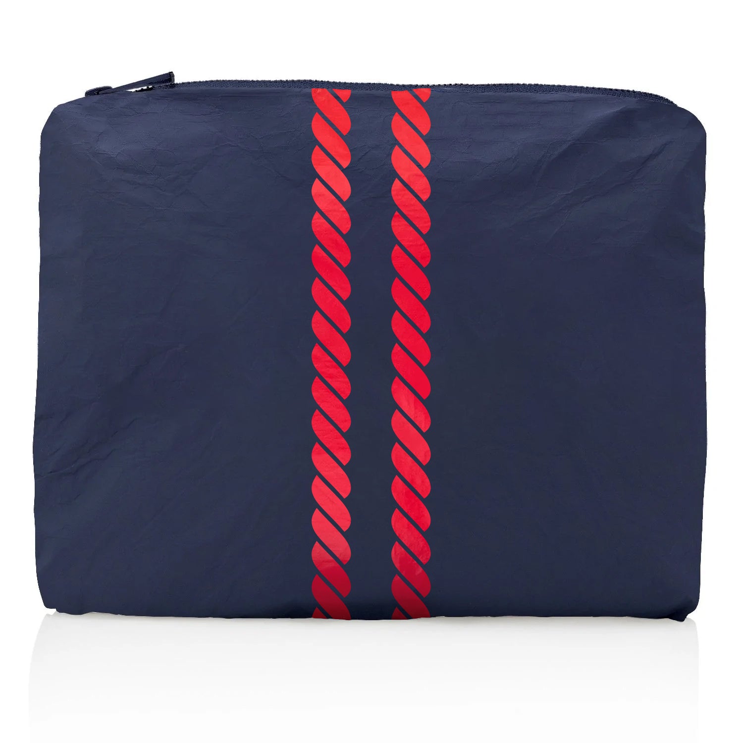 medium zipper pack with red rope stripes