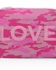 Medium Zipper Pack in Pink Camo LOVE