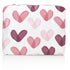 Medium zipper pouch in "Language of Love" heart print on white background