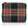 Medium pack with a zipper in red and black plaid on white background