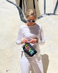 Mini Zipper Pouch in Black with Rainbow "LOVE"
