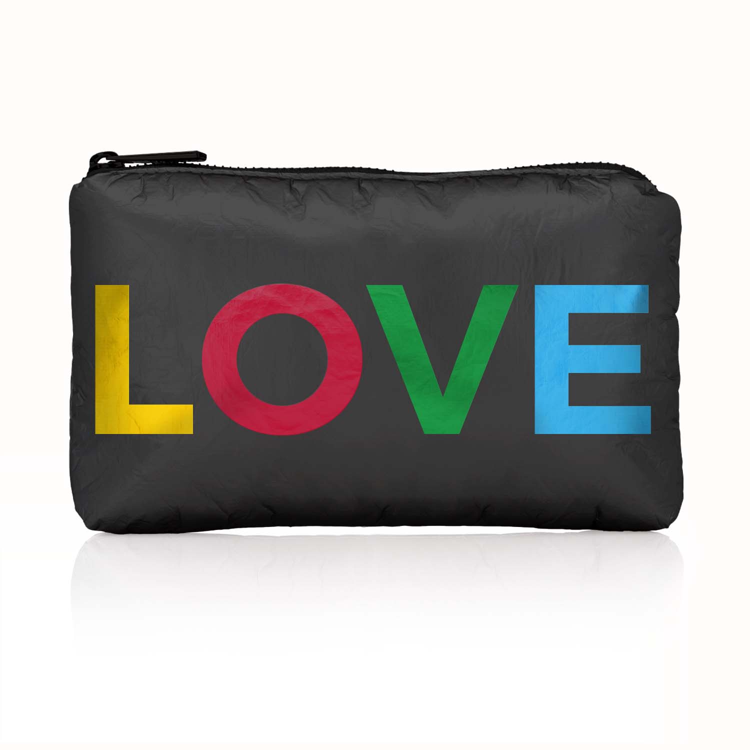 Mini Zipper Pack in Black with Rainbow "LOVE"