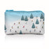 dancing skiers and snowboarders pattern on mini zipper pouch