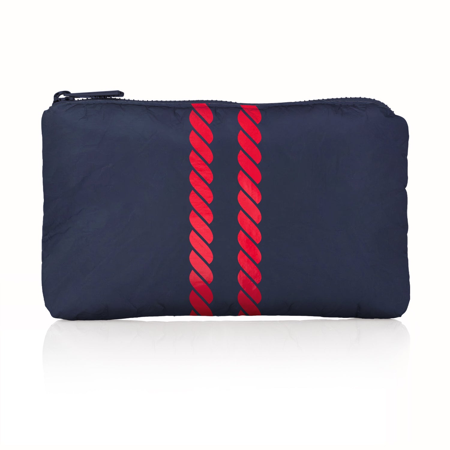 mini pack in navy blue with red rope stripes