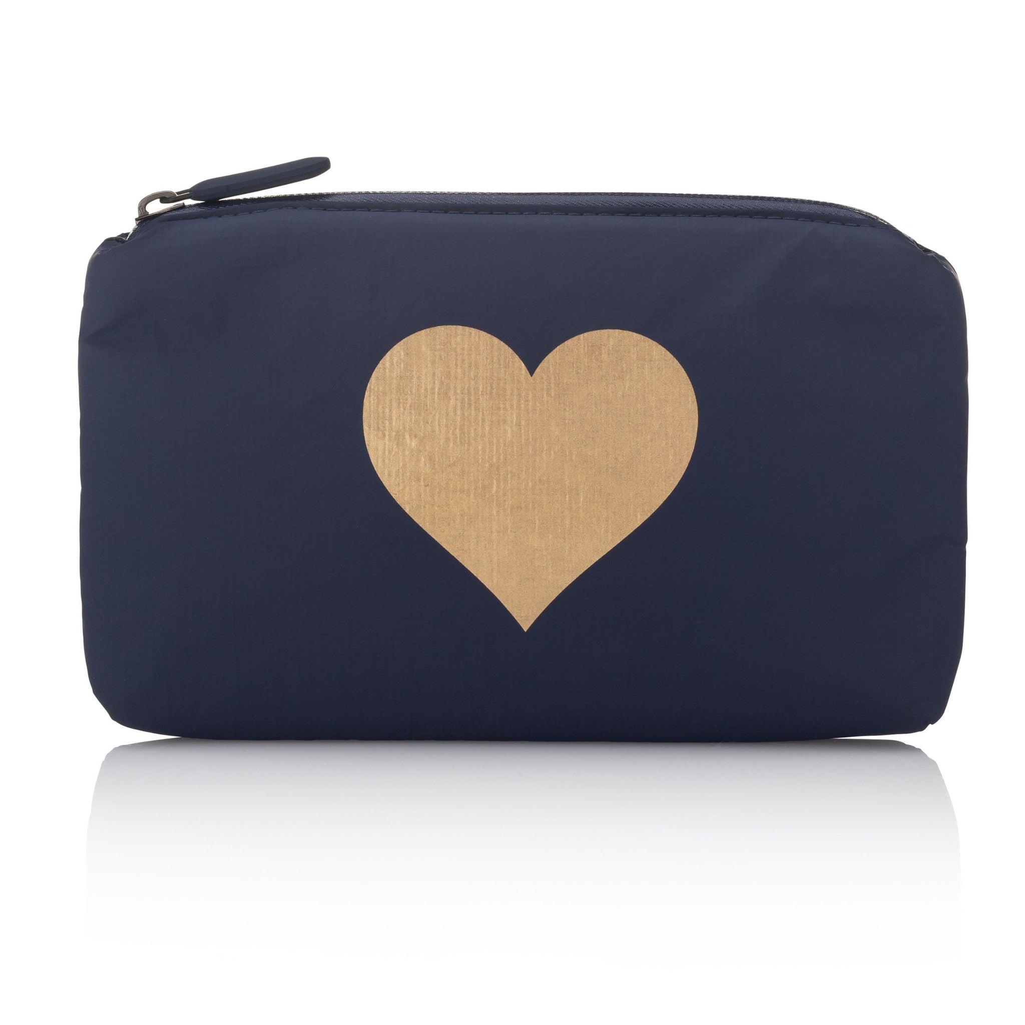 Mini Zipper Pack in Navy with Gold Heart