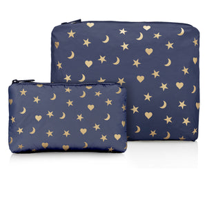 Set of Two - Organizational Packs - Matte Navy with Gold Heart, Moon, & Stars