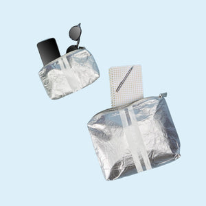Set of Two - Organizational Packs - Silver with Shimmer White Stripes