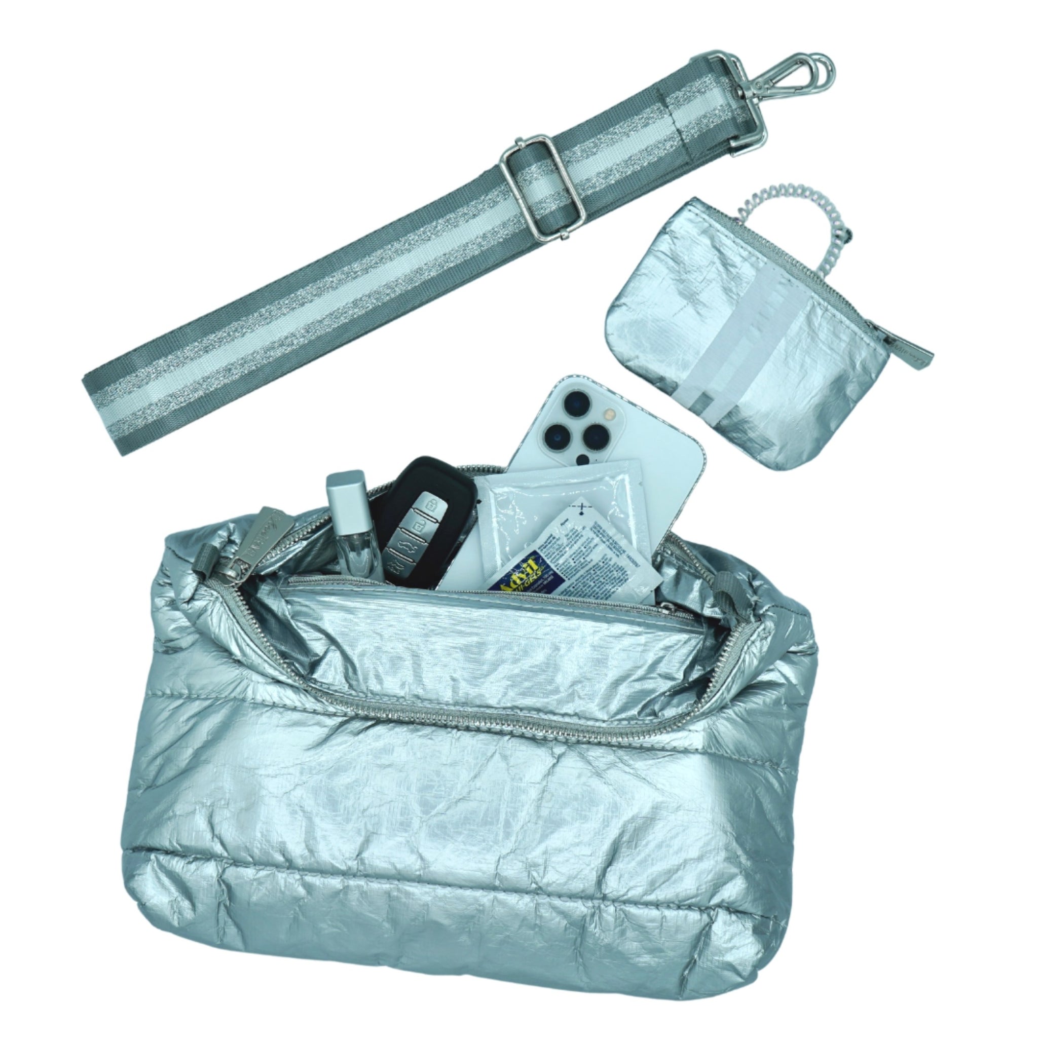 puffer crossbody bag for lightweight organization