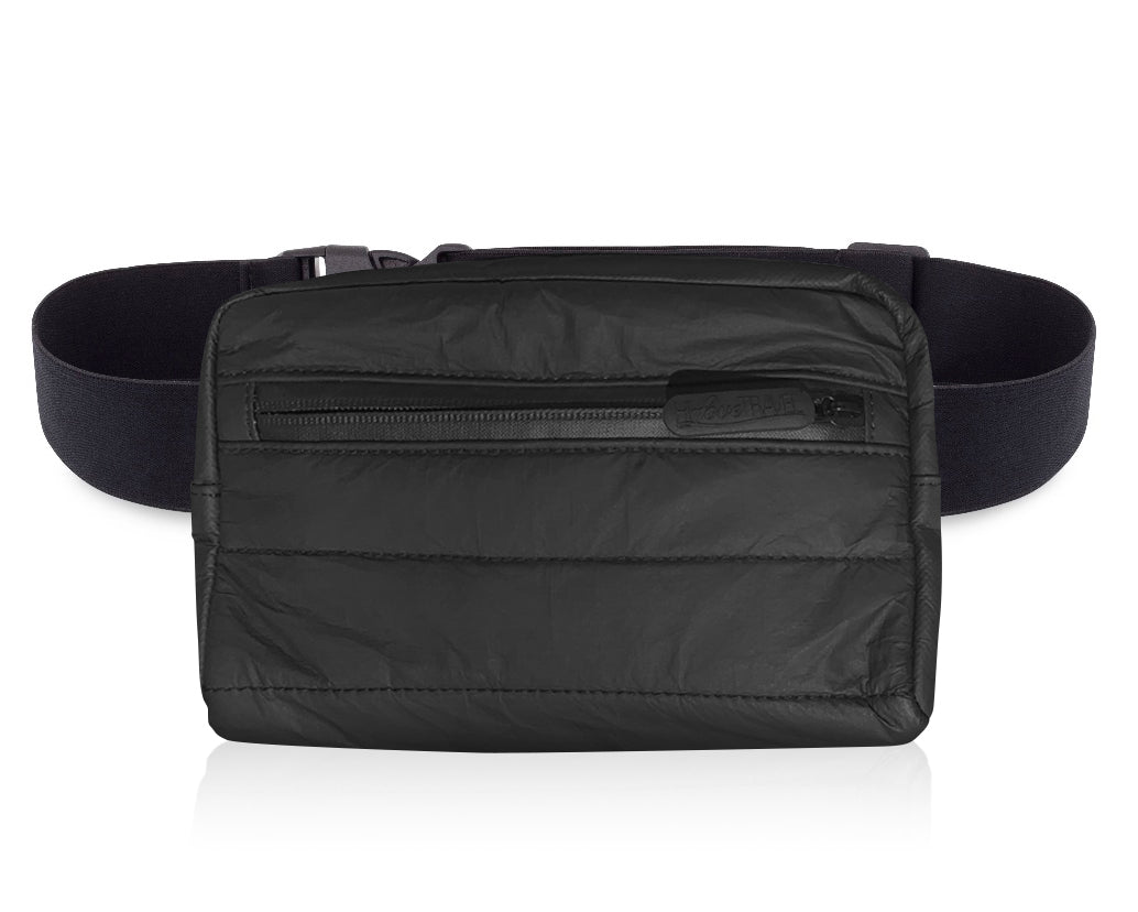Puffer Crossbody Fanny Pack Belt Bag in Black