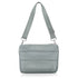 puffer crossbody bag in shimmer gray