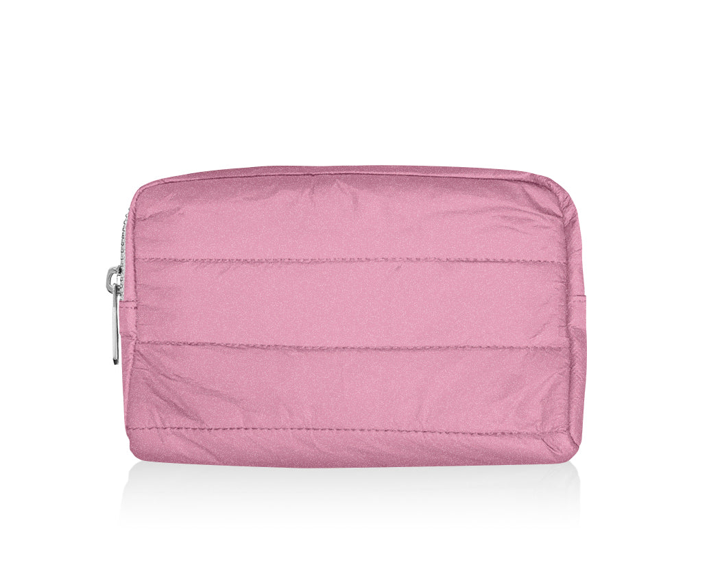 Puffer Mini Clutch with Loopholes in Fairy Pink