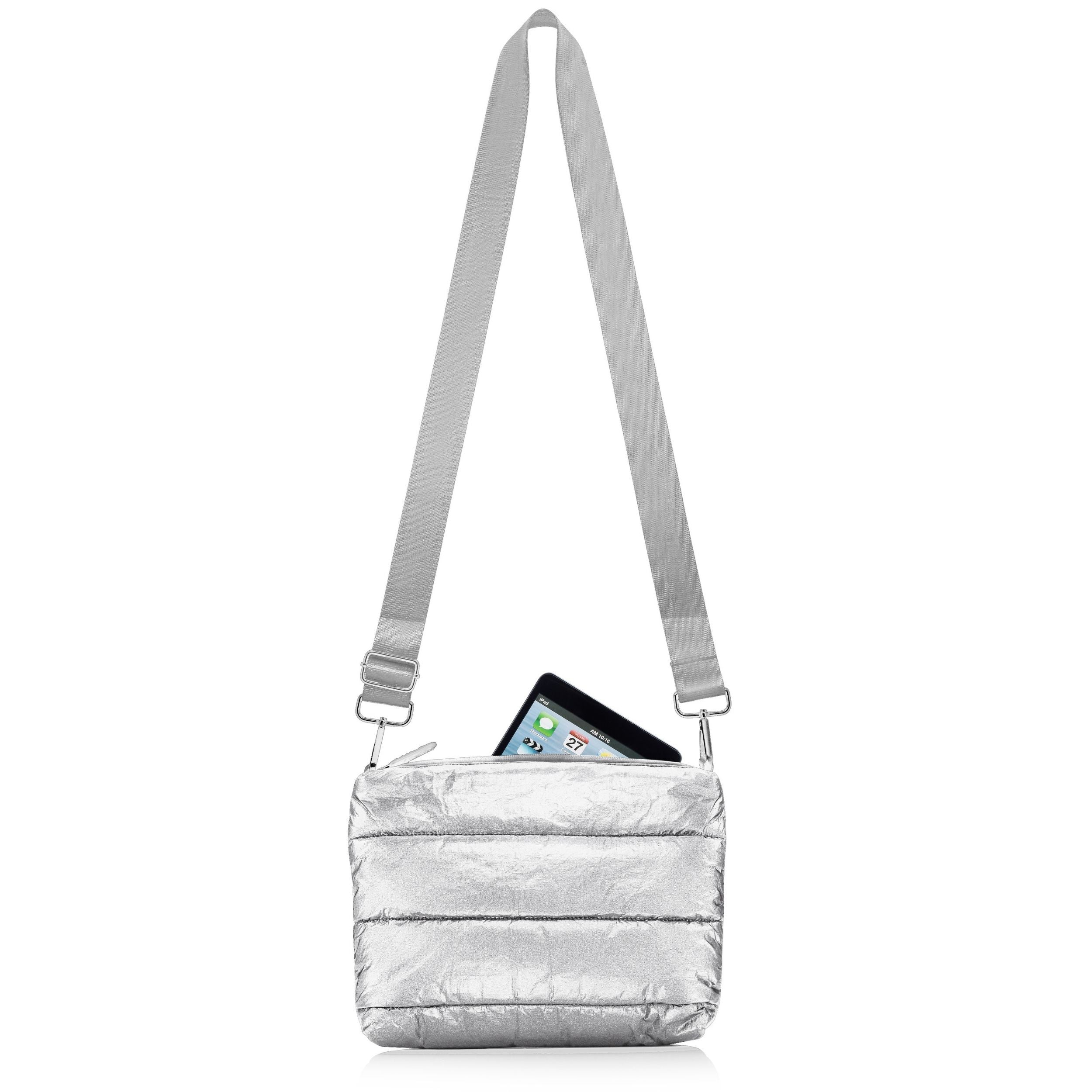 Silver Satin Evening Handbag-Clutch-Purse