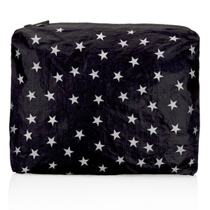 Medium Zipper Pack in Shimmer Black with Myriad White Stars