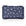 A navy blue travel pouch with a star pattern and a zipper on white background