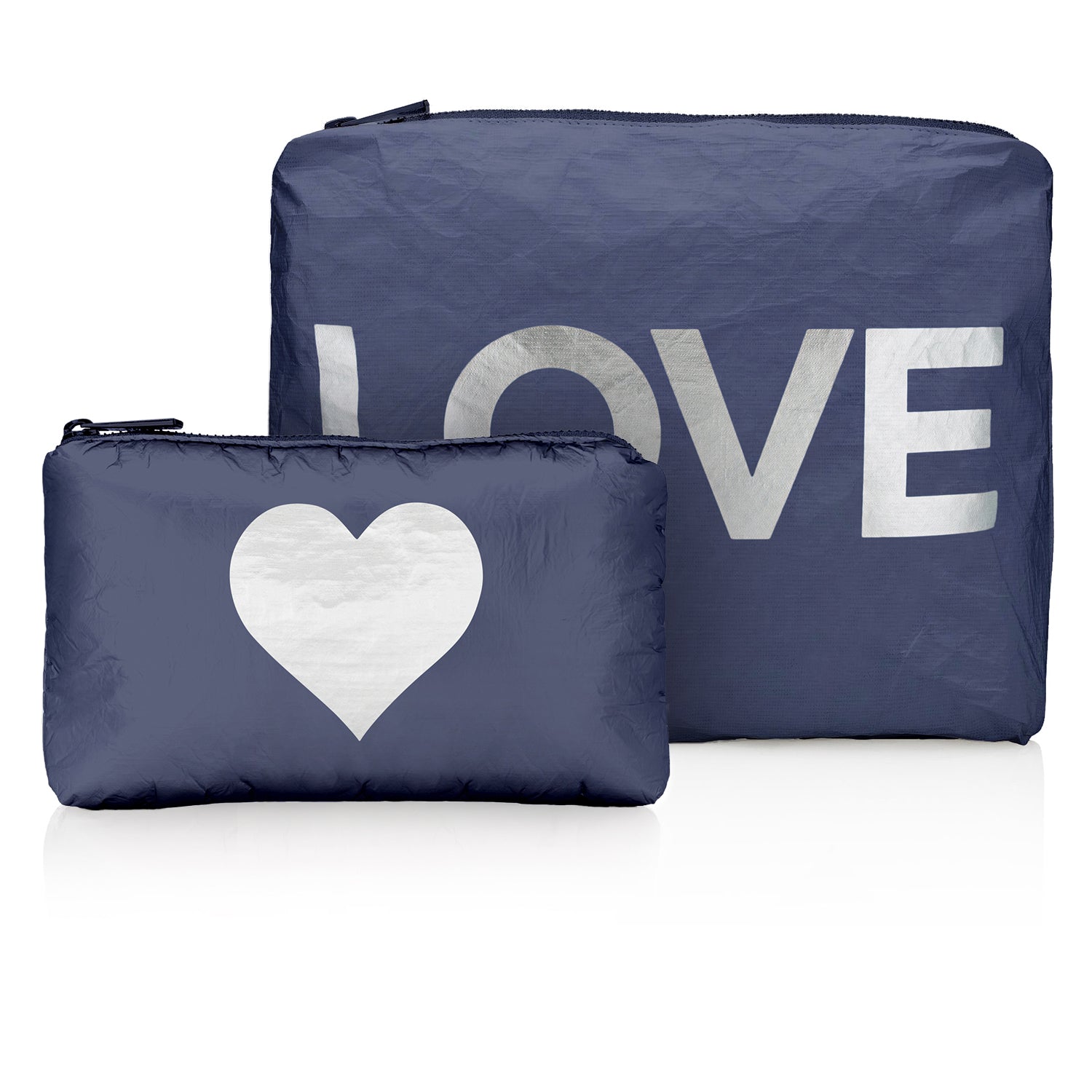 Set of Two - Organizational Packs - Shimmer Navy with Silver "LOVE"