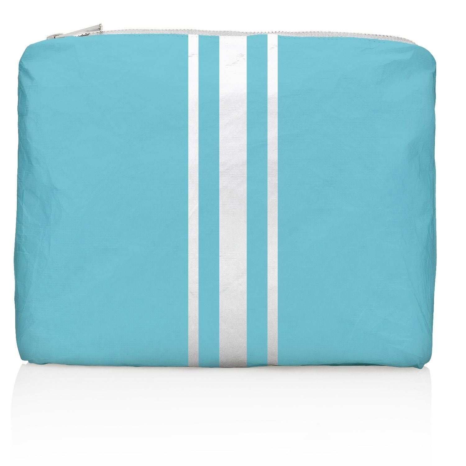 Medium Zipper Pack in Capri Sea Blue with White Stripes