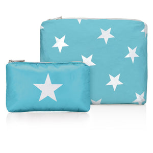 Set of Two - Organizational Packs - Capri Sea Blue with White Stars
