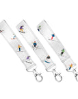 3 pack of wrist straps in dancing skier pattern