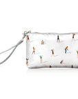zip wristlet in water resistant golf pattern