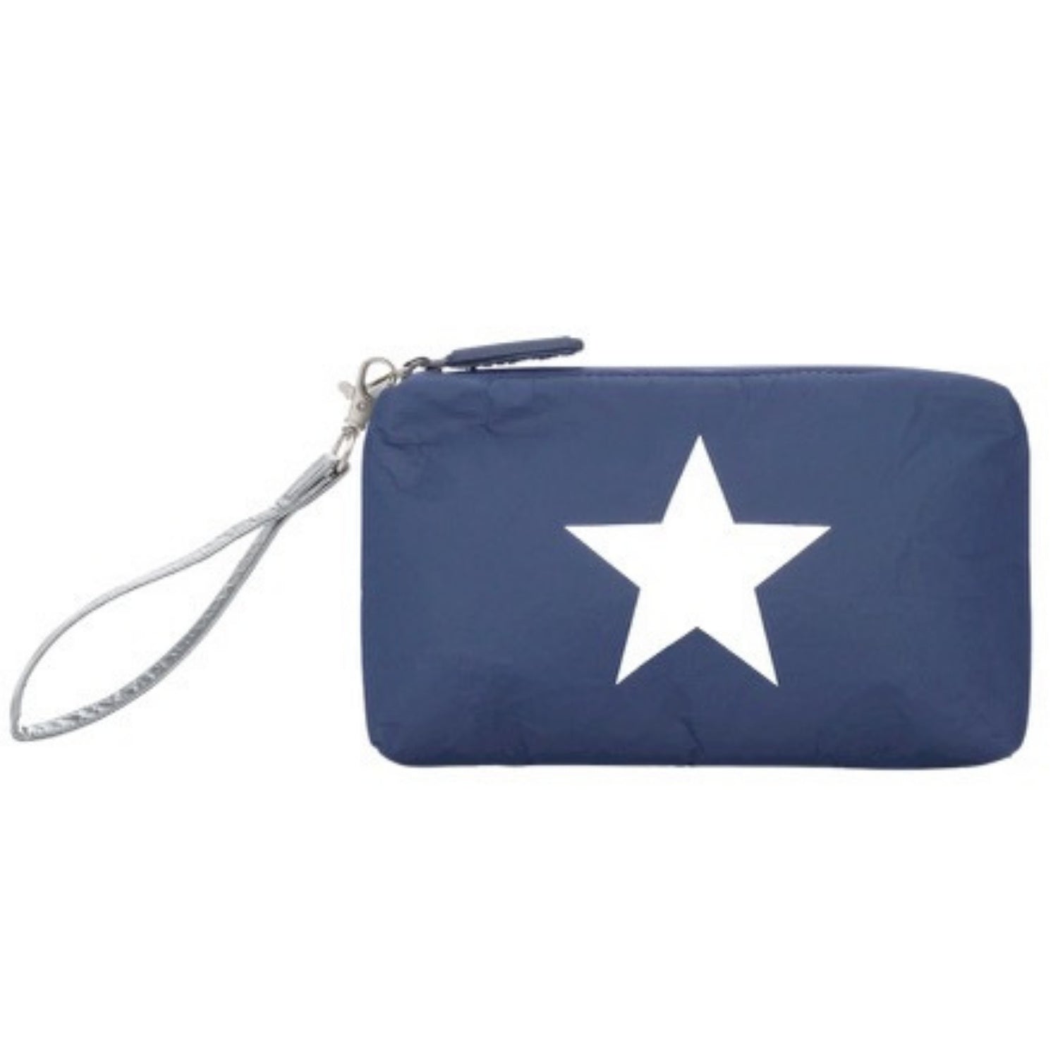 Zip Wristlet in Navy with Silver Star
