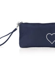navy blue wristlet with nautical white heart