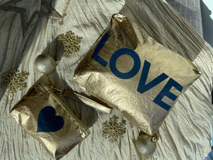 Set of Two - Organizational Packs - Gold with Navy "LOVE" & Heart