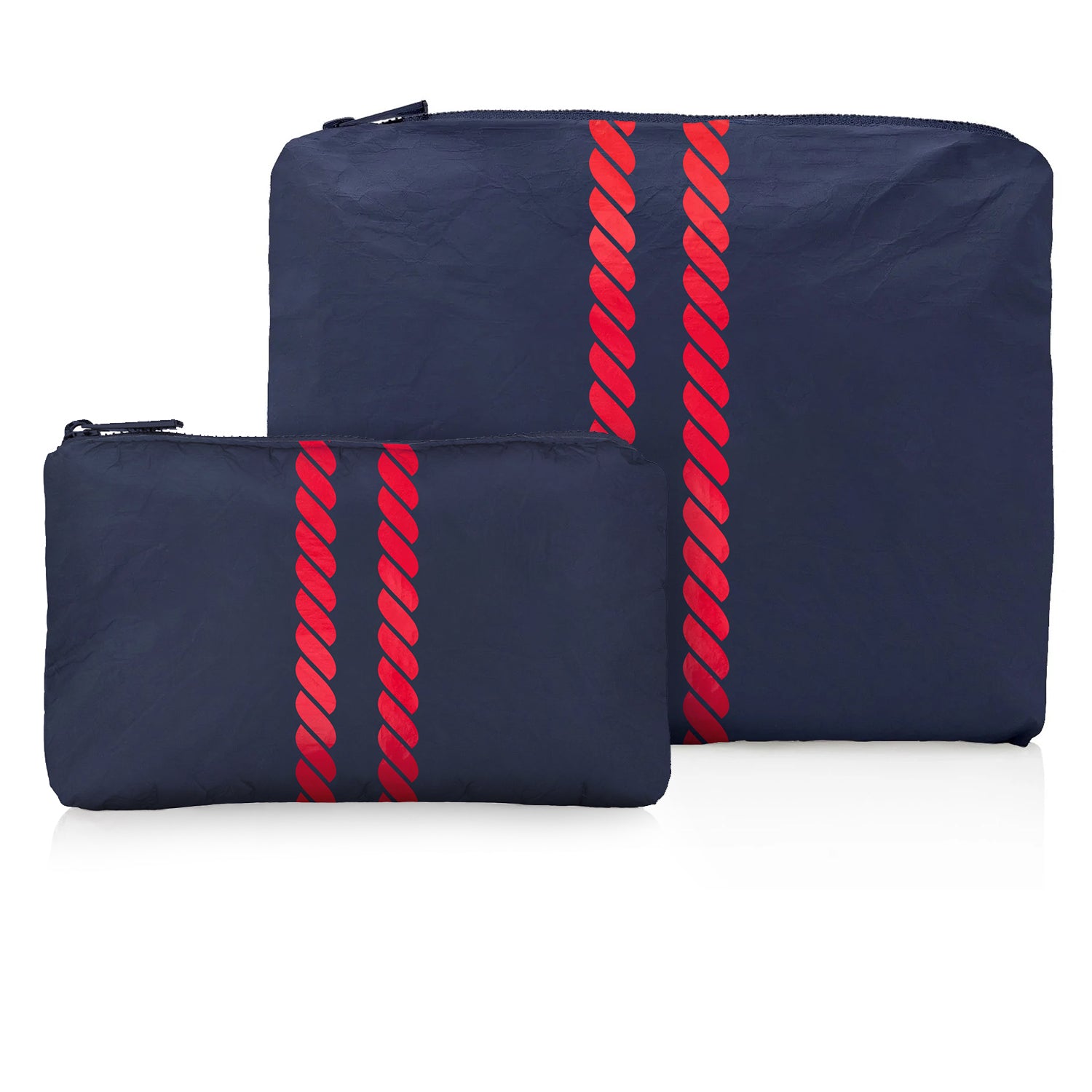 navy blue zipper pack set the nautical red stripes